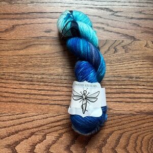 Twisted Stitches Yarn Fingering Weight Superwash Merino Wool Nylon Sock Blue NWT